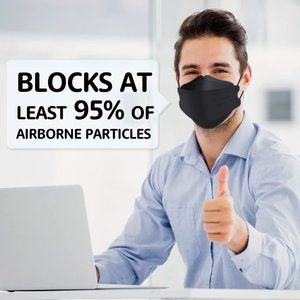 UNISEX 50Pcs Black Disposable Face Masks 4-Layer Safety Face Mask